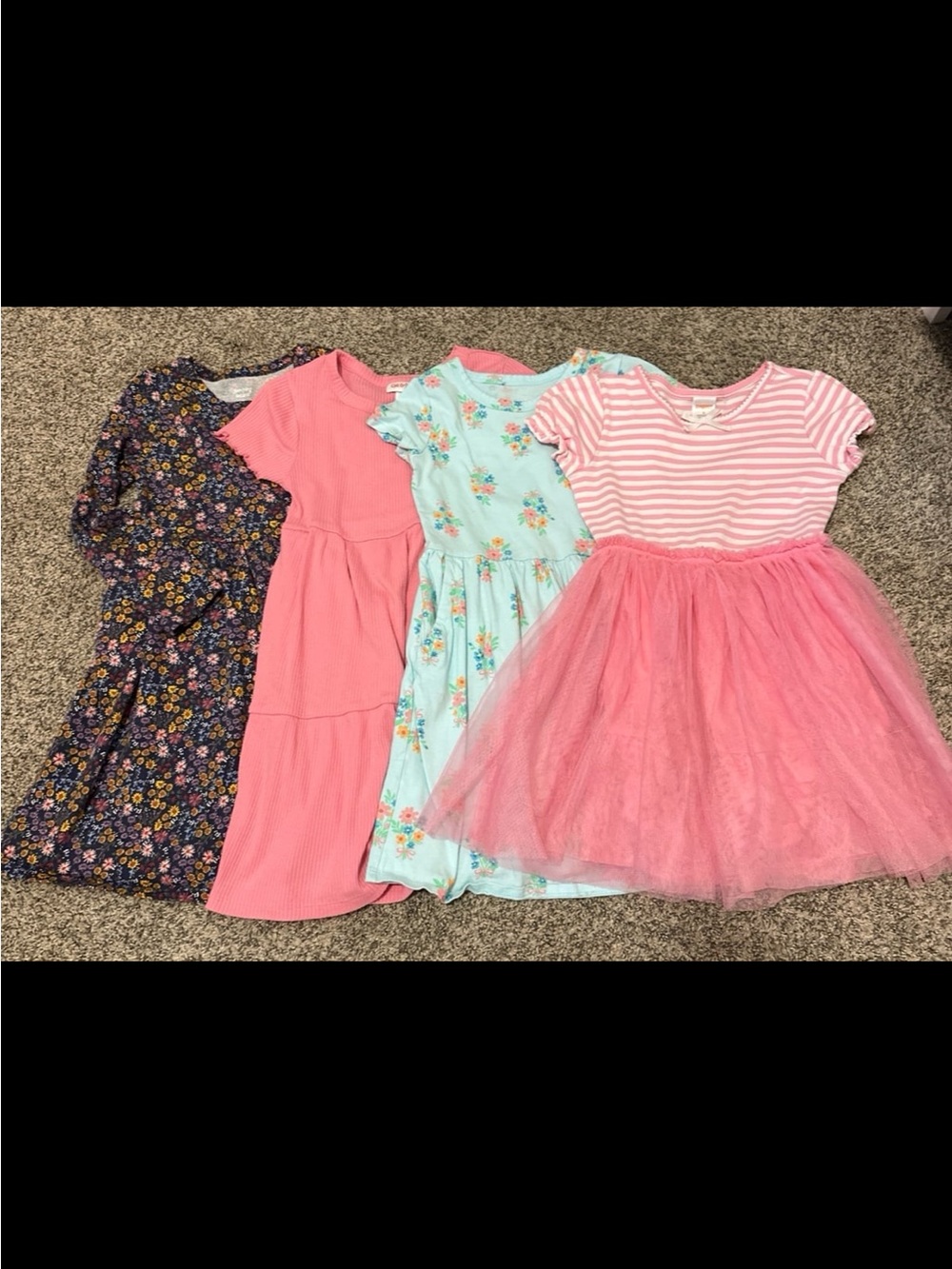 Floral and stripe girls dress bundle